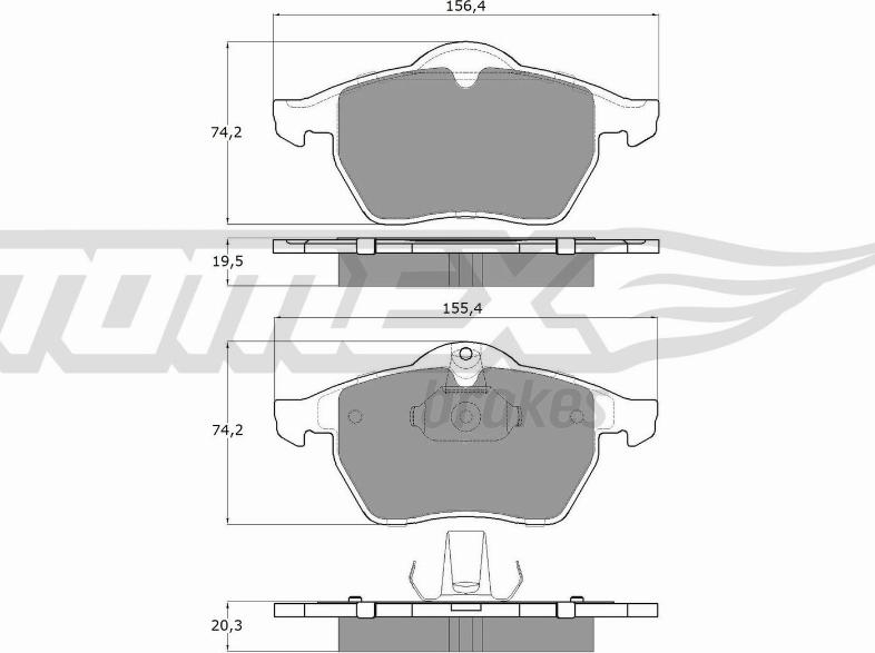 TOMEX brakes TX 12-25 - Тормозные колодки, дисковые, комплект parts5.com