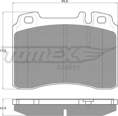 TOMEX brakes TX 12-711 - Тормозные колодки, дисковые, комплект parts5.com