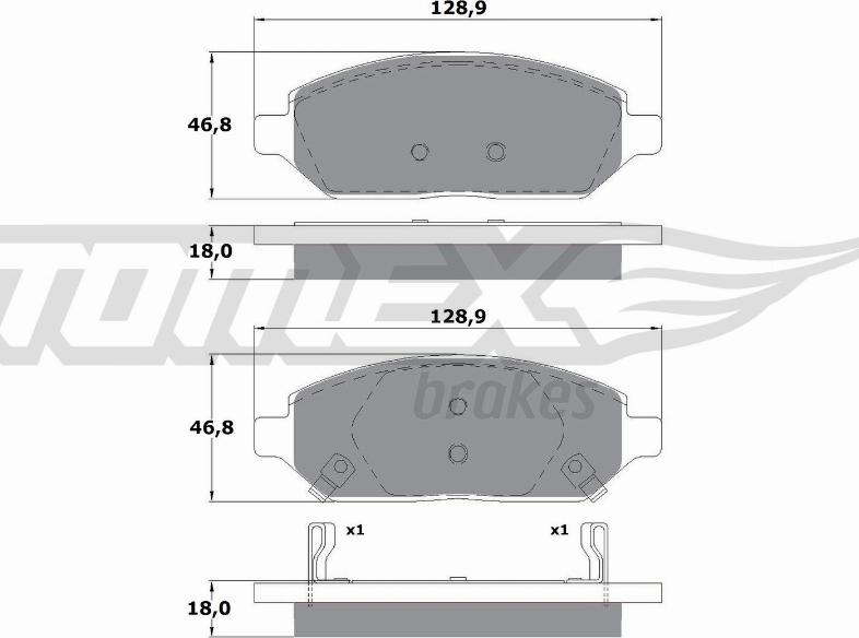 TOMEX brakes TX 17-90 - Тормозные колодки, дисковые, комплект parts5.com