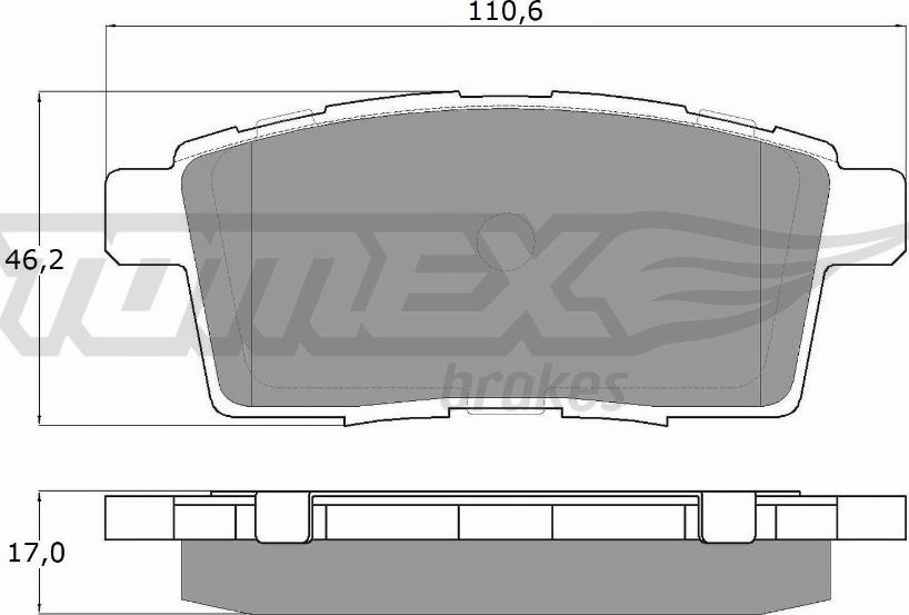 TOMEX brakes TX 17-43 - Тормозные колодки, дисковые, комплект parts5.com