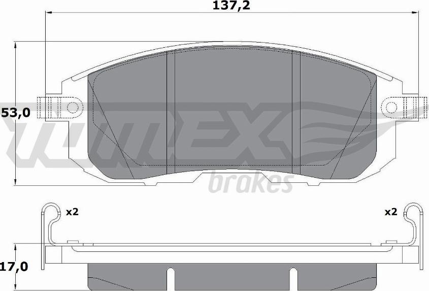 TOMEX brakes TX 17-56 - Тормозные колодки, дисковые, комплект parts5.com