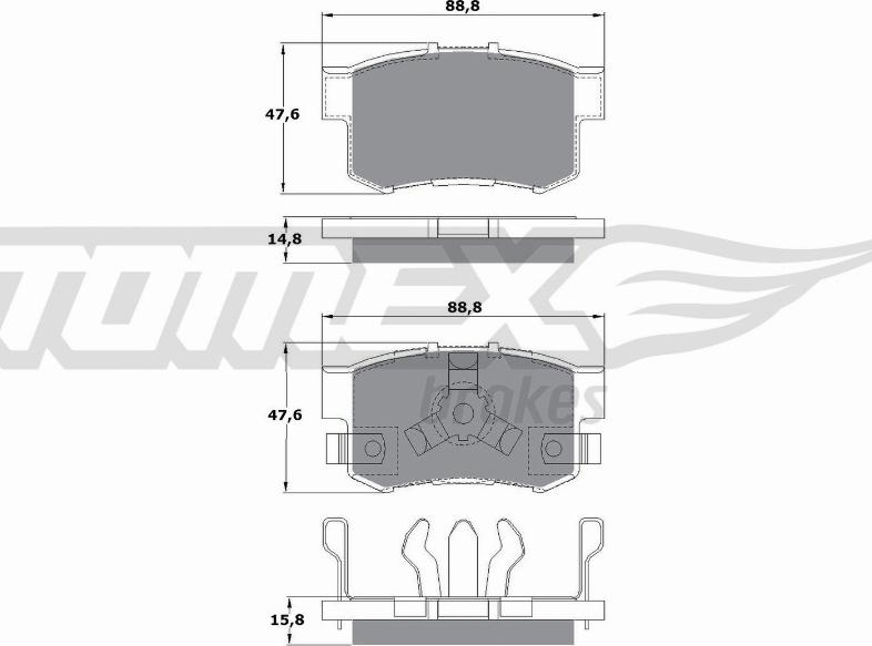 TOMEX brakes TX 17-53 - Тормозные колодки, дисковые, комплект parts5.com