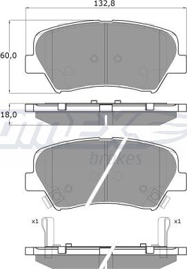 TOMEX brakes TX 17-68 - Тормозные колодки, дисковые, комплект parts5.com