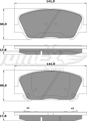 TOMEX brakes TX 17-01 - Тормозные колодки, дисковые, комплект parts5.com