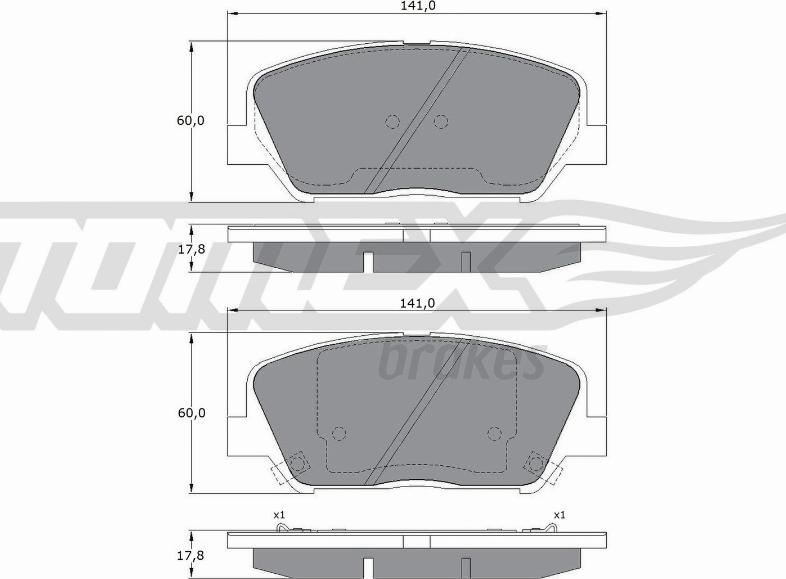 TOMEX brakes TX 17-01 - Тормозные колодки, дисковые, комплект parts5.com