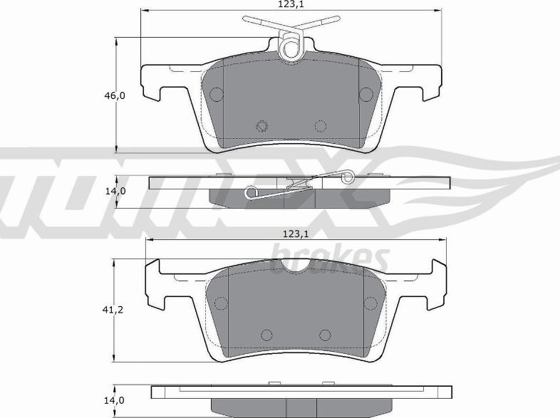 TOMEX brakes TX 17-021 - Тормозные колодки, дисковые, комплект parts5.com