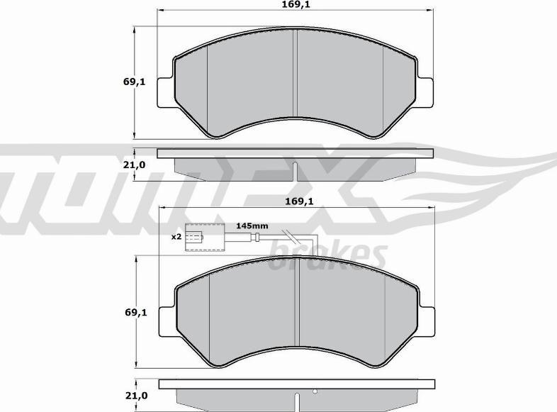 TOMEX brakes TX 17-19 - Тормозные колодки, дисковые, комплект parts5.com