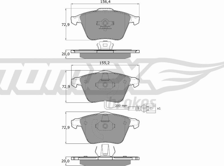 TOMEX brakes TX 17-11 - Тормозные колодки, дисковые, комплект parts5.com