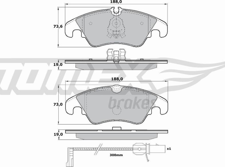 TOMEX brakes TX 17-13 - Тормозные колодки, дисковые, комплект parts5.com