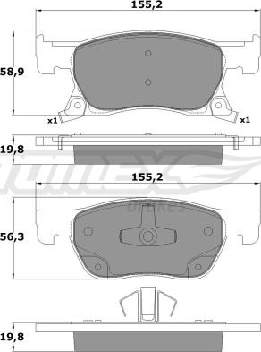 TOMEX brakes TX 17-86 - Тормозные колодки, дисковые, комплект parts5.com