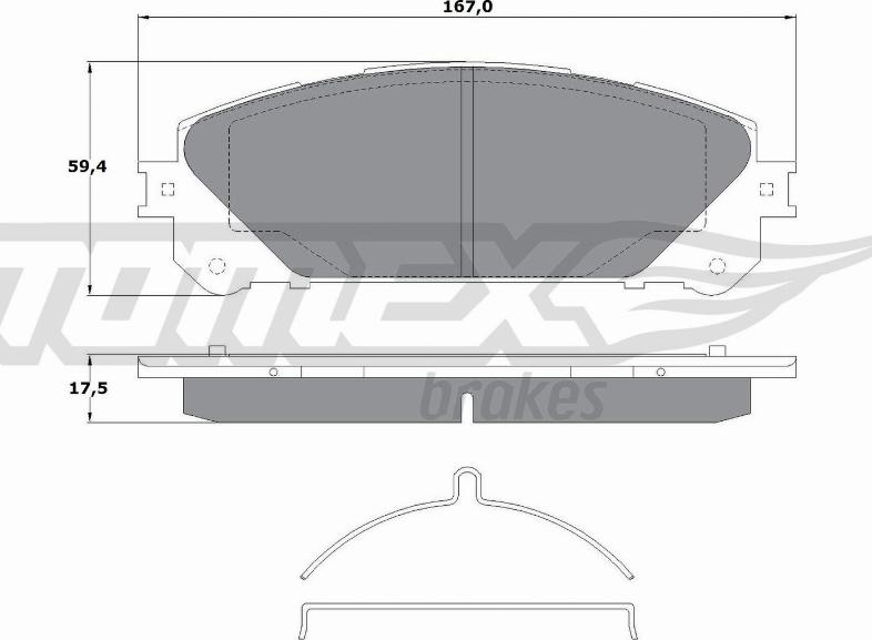 TOMEX brakes TX 17-80 - Тормозные колодки, дисковые, комплект parts5.com