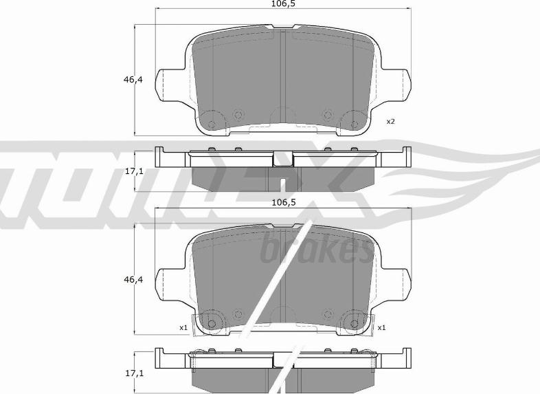 TOMEX brakes TX 17-88 - Тормозные колодки, дисковые, комплект parts5.com