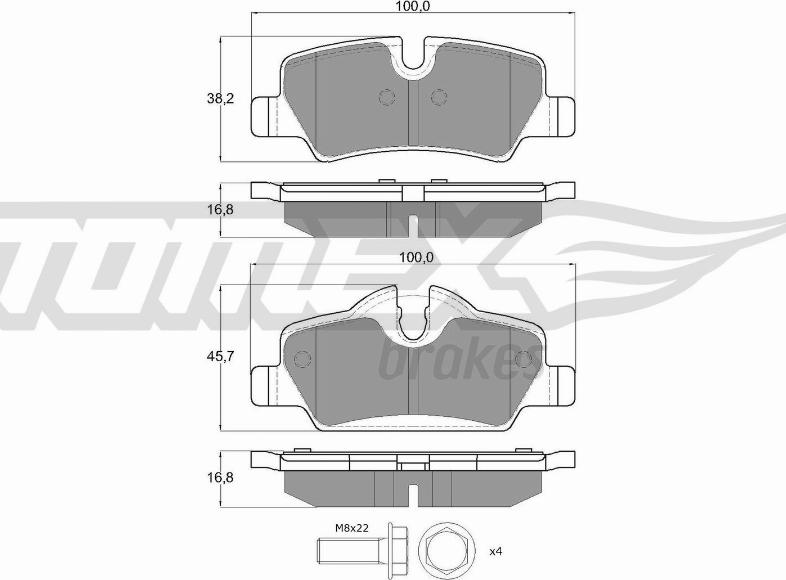 TOMEX brakes TX 17-83 - Тормозные колодки, дисковые, комплект parts5.com