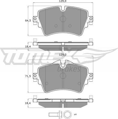 TOMEX brakes TX 17-82 - Тормозные колодки, дисковые, комплект parts5.com