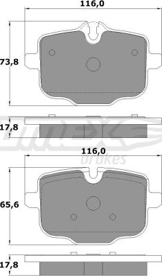 TOMEX brakes TX 17-36 - Тормозные колодки, дисковые, комплект parts5.com