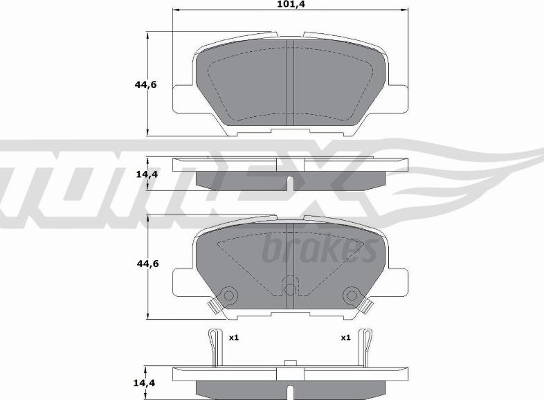 TOMEX brakes TX 17-30 - Тормозные колодки, дисковые, комплект parts5.com