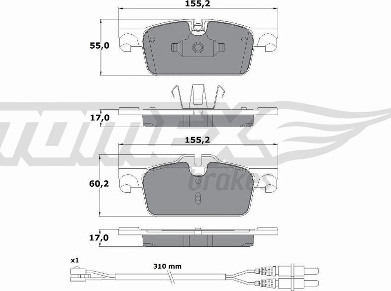 TOMEX brakes TX 17-31 - Тормозные колодки, дисковые, комплект parts5.com