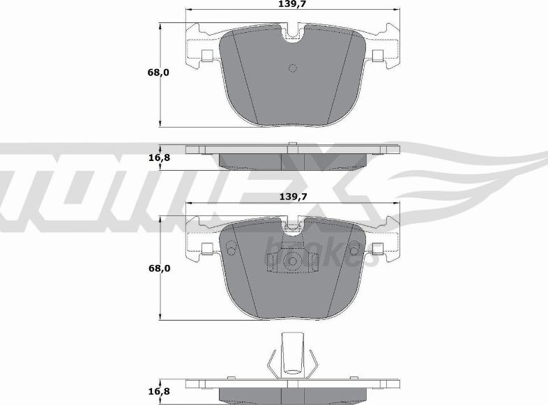 TOMEX brakes TX 17-38 - Тормозные колодки, дисковые, комплект parts5.com