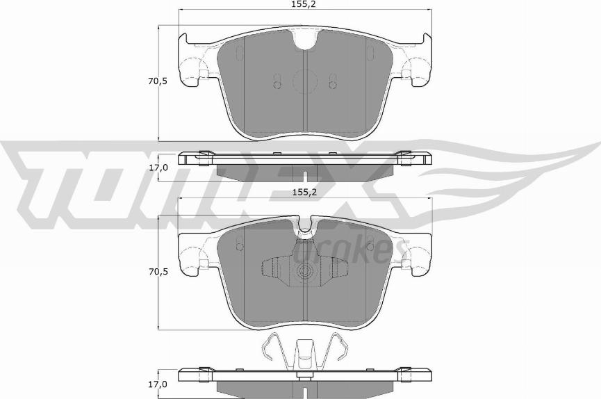 TOMEX brakes TX 17-291 - Тормозные колодки, дисковые, комплект parts5.com