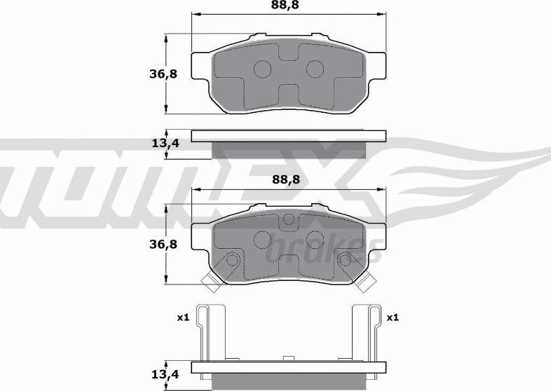 TOMEX brakes TX 17-22 - Тормозные колодки, дисковые, комплект parts5.com