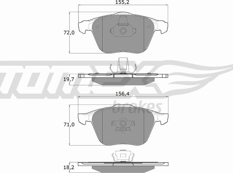 TOMEX brakes TX 17-74 - Тормозные колодки, дисковые, комплект parts5.com