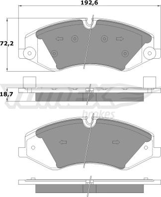 TOMEX brakes TX 17-73 - Тормозные колодки, дисковые, комплект parts5.com