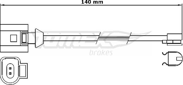 TOMEX brakes TX 31-25 - Сигнализатор, износ тормозных колодок parts5.com