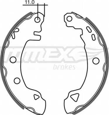 TOMEX brakes TX 21-02 - Комплект тормозных колодок, барабанные parts5.com