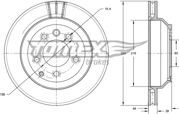 TOMEX brakes TX 74-16 - Тормозной диск parts5.com