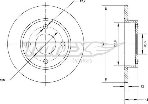 TOMEX brakes TX 70-99 - Тормозной диск parts5.com