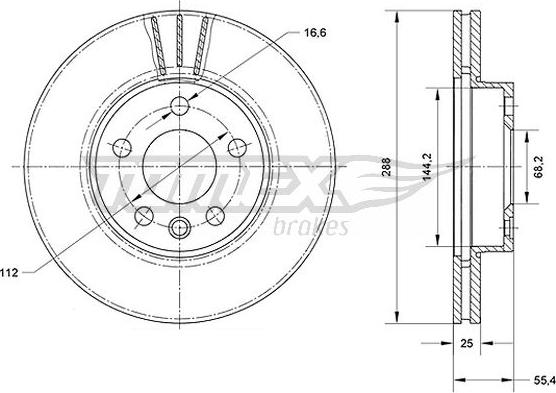 TOMEX brakes TX 70-54 - Тормозной диск parts5.com