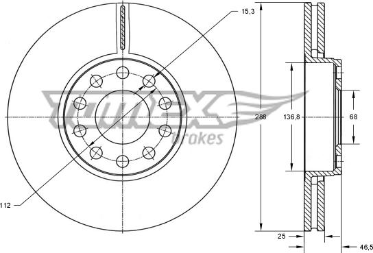 TOMEX brakes TX 70-65 - Тормозной диск parts5.com