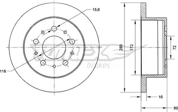 TOMEX brakes TX 70-61 - Тормозной диск parts5.com