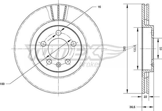 TOMEX brakes TX 70-09 - Тормозной диск parts5.com