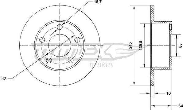 TOMEX brakes TX 70-02 - Тормозной диск parts5.com