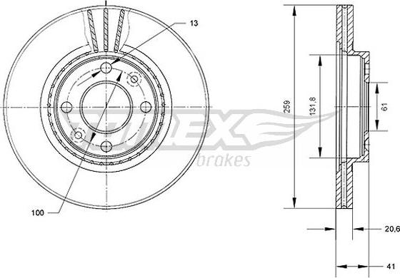 TOMEX brakes TX 70-10 - Brake Disc parts5.com