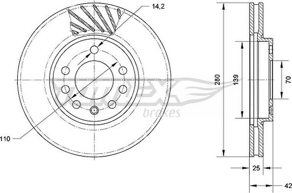 TOMEX brakes TX 70-11 - Тормозной диск parts5.com