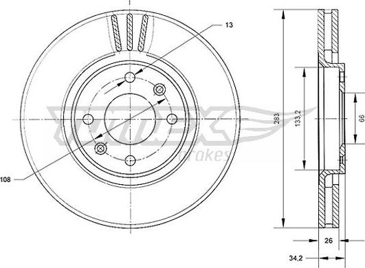 TOMEX brakes TX 70-24 - Тормозной диск parts5.com