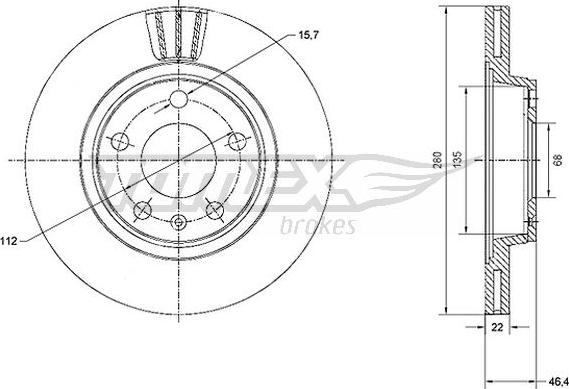 TOMEX brakes TX 70-21 - Тормозной диск parts5.com