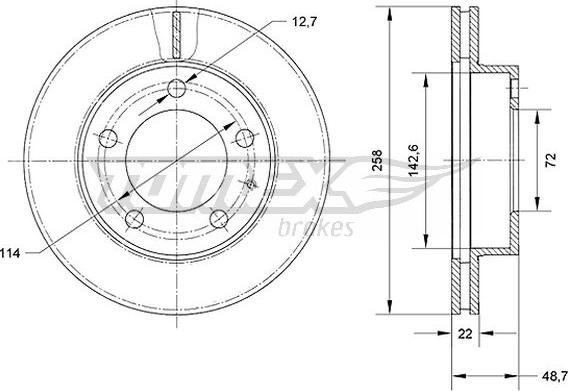 TOMEX brakes TX 70-70 - Тормозной диск parts5.com