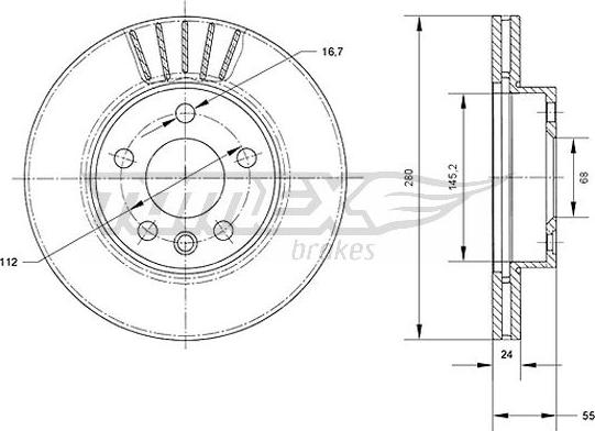 TOMEX brakes TX 70-78 - Тормозной диск parts5.com