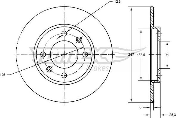 TOMEX brakes TX 71-53 - Тормозной диск parts5.com