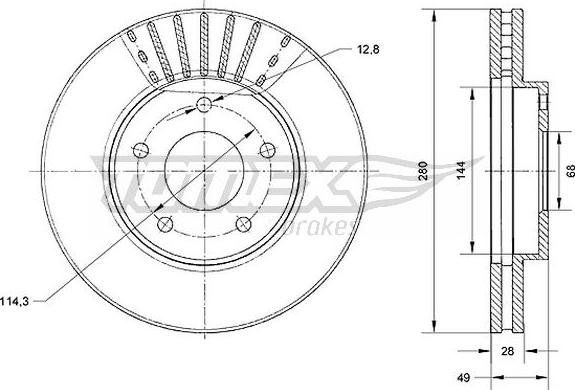 TOMEX brakes TX 71-00 - Тормозной диск parts5.com