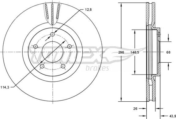 TOMEX brakes TX 71-84 - Тормозной диск parts5.com