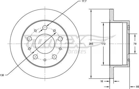 TOMEX brakes TX 71-38 - Тормозной диск parts5.com