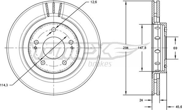 TOMEX brakes TX 71-74 - Тормозной диск parts5.com