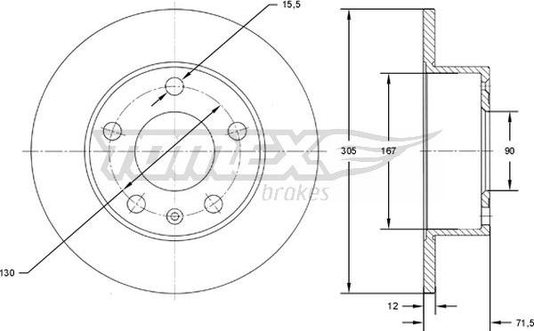 TOMEX brakes TX 71-76 - Тормозной диск parts5.com