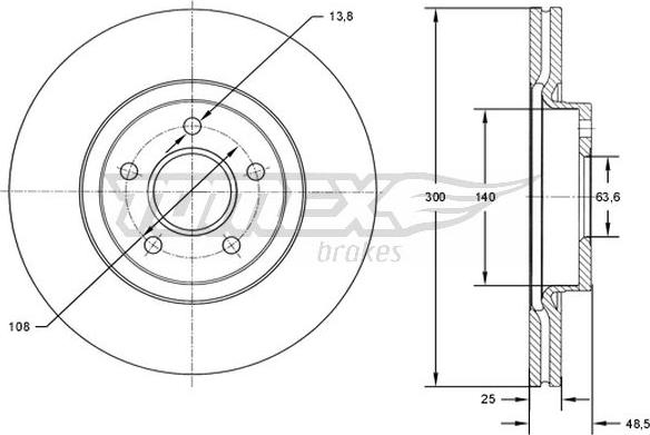 TOMEX brakes TX 71-77 - Тормозной диск parts5.com