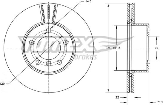 TOMEX brakes TX 73-99 - Тормозной диск parts5.com