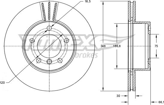 TOMEX brakes TX 73-98 - Тормозной диск parts5.com